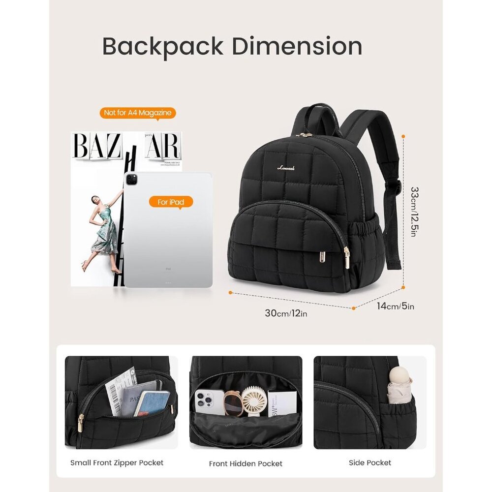 Fashionable Mini Puffer Backpack Purse - Featherlight Design & Water-Resistant - Picture 5 of 7